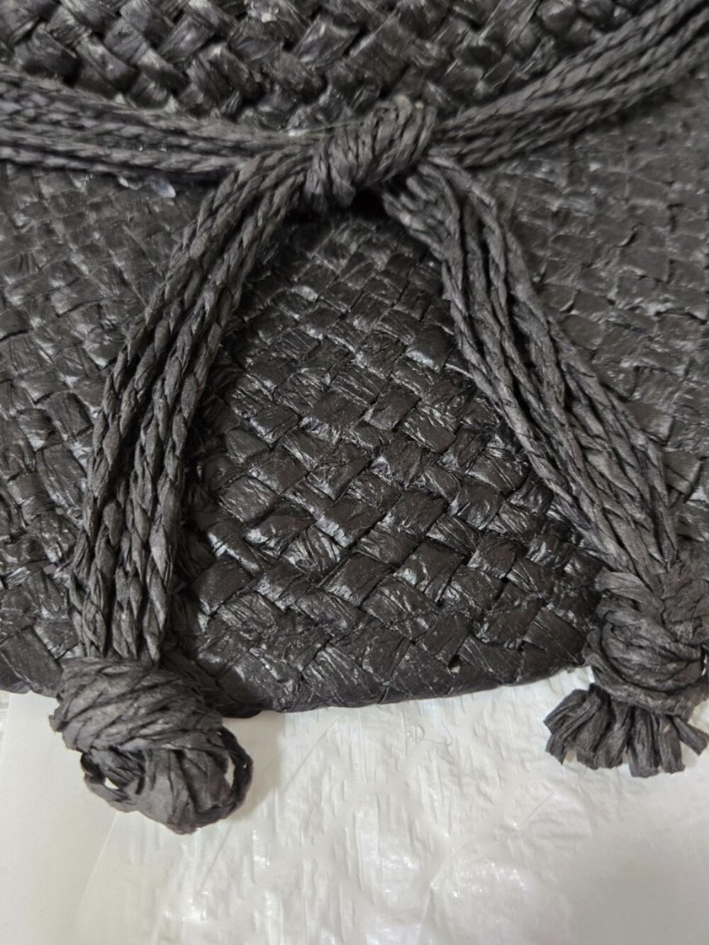 SaddleBack Black Woven Cowboy Hat One Size Beach Festival Western Boho - Picture 4 of 8